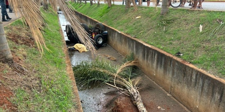 Acidente fatal em Chapadão do Sul: motorista perde controle e cai em canal