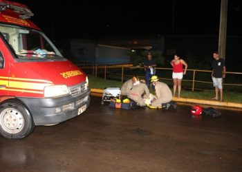 Colisão entre moto e carro em Chapadão do Sul deixa motociclista ferido