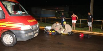 Colisão entre moto e carro em Chapadão do Sul deixa motociclista ferido