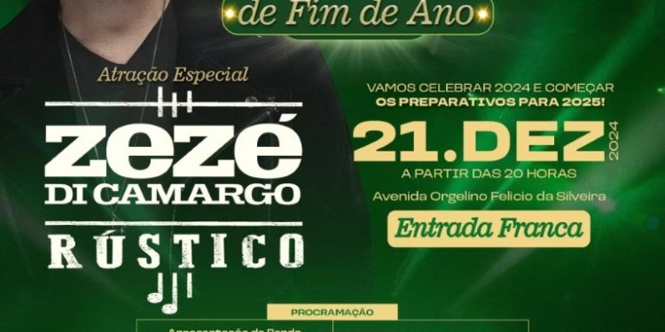 Show de Zezé Di Camargo acontece neste sábado em Paraíso das Águas