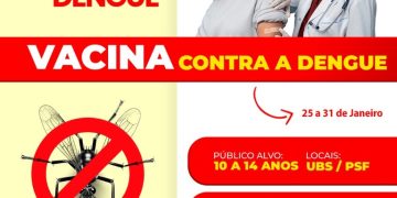 População de Alcinópolis pode se vacinar contra a dengue até 31 de janeiro