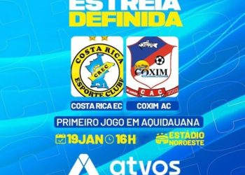 Costa Rica enfrenta Coxim na estreia do Estadual em Aquidauana