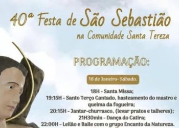 Comunidade Santa Tereza comemora 40 anos da Festa de São Sebastião em janeiro