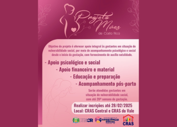 Programa Mãe Acolhida recebe inscrições de gestantes em Costa Rica até 28 de fevereiro