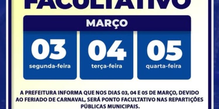 Carnaval: Prefeitura de Alcinópolis decreta ponto facultativo de três dias