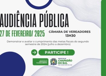 Chapadão do Sul promove audiência pública para apresentar metas fiscais do segundo semestre de 2024