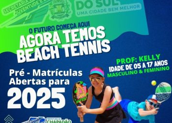 Escolinhas esportivas municipais passam a oferecer beach tennis em Chapadão do Sul