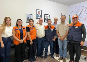 Prefeito e vice de Figueirão participam de reunião técnica com Defesa Civil do Estado