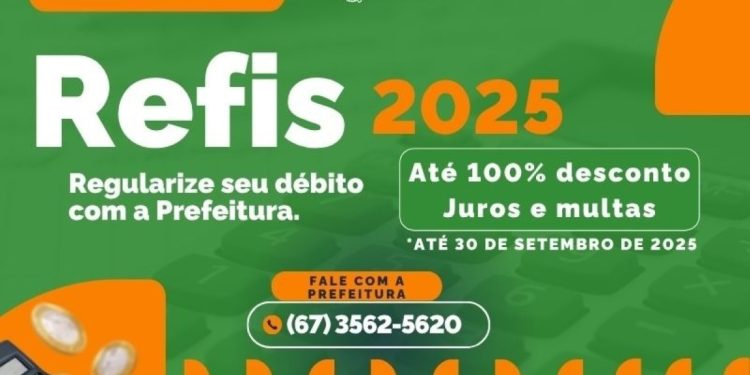 Chapadão do Sul oferece REFIS 2025 com até 100% de desconto em juros e multas
