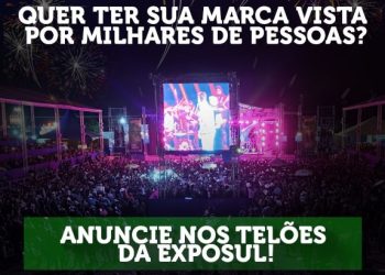 Telões da Exposul abrem espaço para marcas e empresas durante feira em Chapadão do Sul