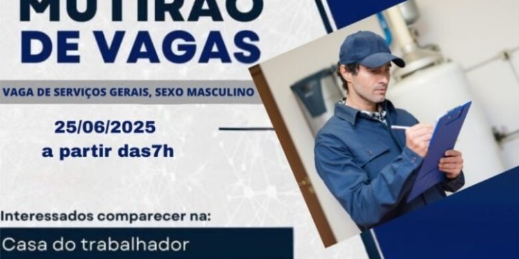 Costa Rica promove Mutirão de Vagas para Serviços Gerais nesta quarta-feira