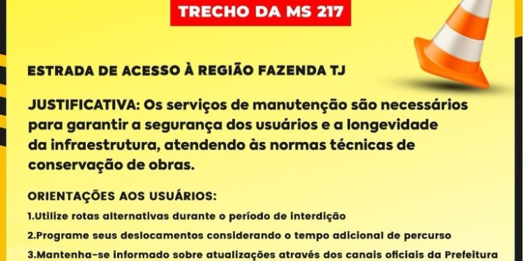 Ponte na MS 217 em Alcinópolis ficará interditada para manutenção até 4 de agosto