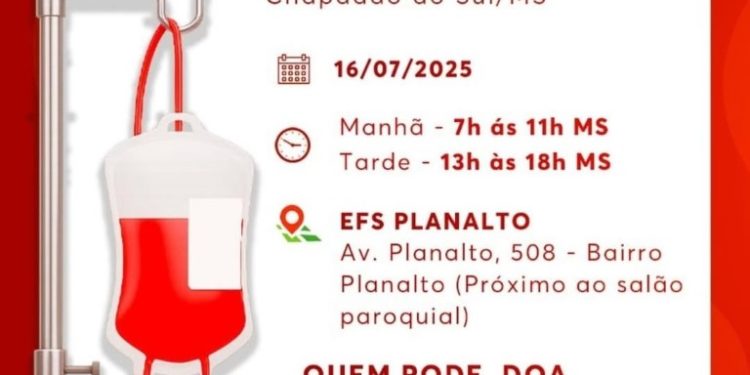 Secretaria de Saúde promove coleta de sangue e cadastro de medula em Chapadão do Sul