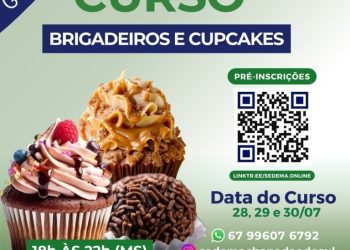Curso gratuito ensina produção de brigadeiros e cupcakes em Chapadão do Sul