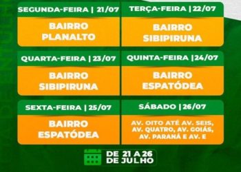 Cronograma de coleta de entulho começa em 21 de julho em Chapadão do Sul