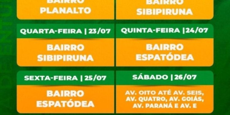 Cronograma de coleta de entulho começa em 21 de julho em Chapadão do Sul