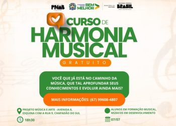 Chapadão do Sul terá curso gratuito de harmonia para músicos amadores