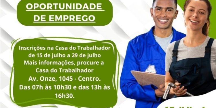 200 novas vagas de emprego são abertas pela Casa do Trabalhador de Chapadão do Sul