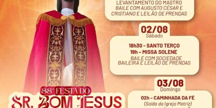 Festa do Senhor Bom Jesus da Capela será realizada em Costa Rica com Caminhada da Fé