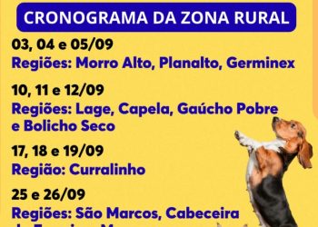 É aberto o cronograma de vacinação antirrábica na zona rural de Costa Rica