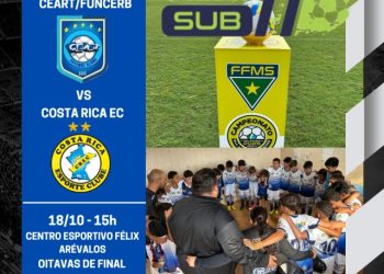 Neste sábado tem Costa Rica x Ceart/Funcerb pelas oitavas do Estadual Sub-11