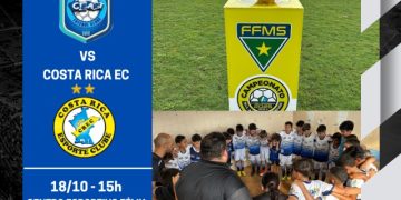 Neste sábado tem Costa Rica x Ceart/Funcerb pelas oitavas do Estadual Sub-11