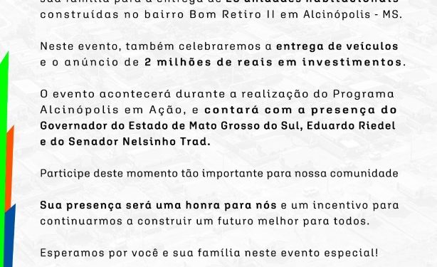 Weliton Guimarães entrega casas e anuncia novos investimentos durante evento com Riedel e Nelsinho Trad